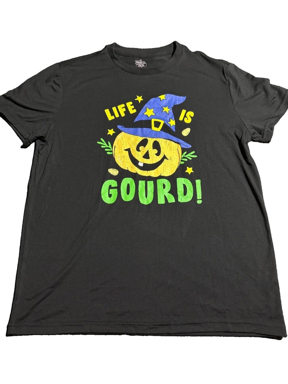 Main And Local Life Is Gourd Men’s T Shirt Size Large Halloween